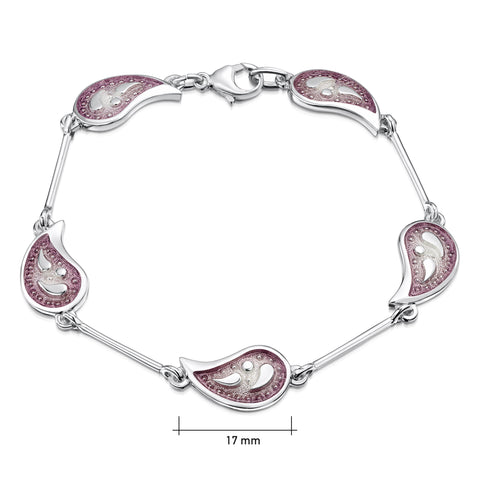 Paisley Leaf 5-link Bracelet in Champagne Enamel