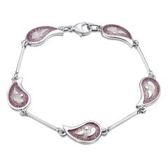 Paisley Leaf 5-link Bracelet in Champagne Enamel by Sheila Fleet Jewellery