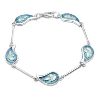 Paisley Leaf 5-link Bracelet in Verdi Enamel by Sheila Fleet Jewellery