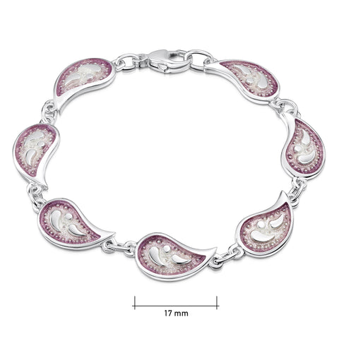 Paisley Leaf 7-link Bracelet in Champagne Enamel by Sheila Fleet Jewellery