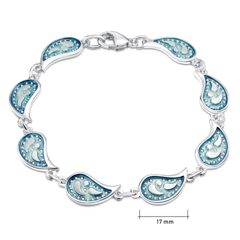 Paisley Leaf 8-link Bracelet in Verdi Enamel