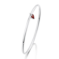 Secret Hearts Enamel Bangle in Sterling Silver by Sheila Fleet Jewellery