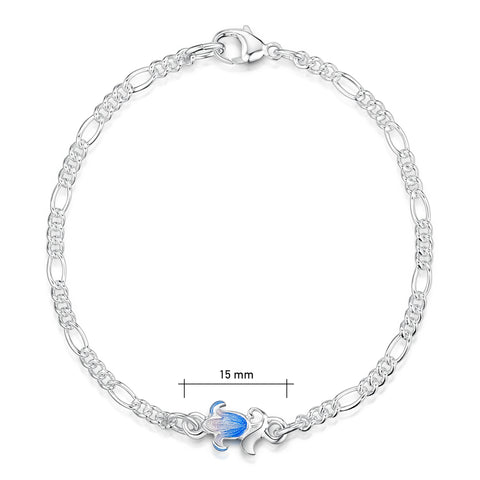 Small Bluebell Enamel Bracelet in Sterling Silver