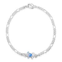 Small Bluebell Enamel Bracelet in Sterling Silver by Sheila Fleet Jewellery