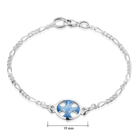 Cross of the Kirk Silver Bracelet in Cool Slate Enamel by Sheila Fleet Jewellery