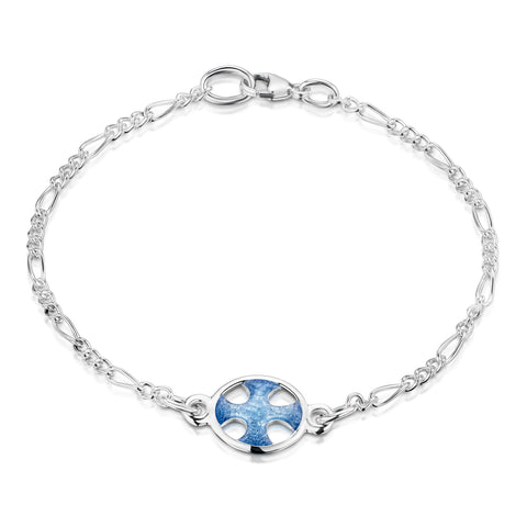 Cross of the Kirk Silver Bracelet in Cool Slate Enamel by Sheila Fleet Jewellery