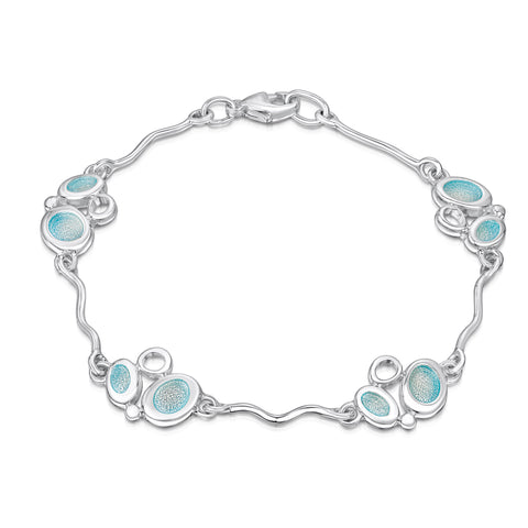 Arctic Stream 4-link Small Bracelet in Arctic Blue Enamel by Sheila Fleet Jewellery