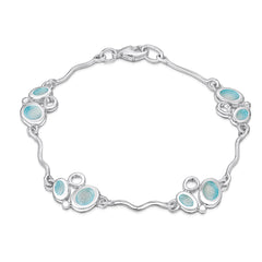 Arctic Stream 4-link Small Bracelet in Arctic Blue Enamel by Sheila Fleet Jewellery