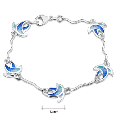 Summer Splash Small Enamel Bracelet in Sterling Silver by Sheila Fleet Jewellery