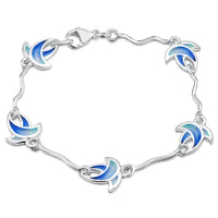 Summer Splash Small Enamel Bracelet in Sterling Silver by Sheila Fleet Jewellery