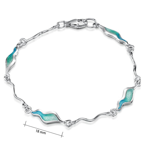 River Ripples Sterling Silver Bracelet in Shallows Enamel by Sheila Fleet Jewellery
