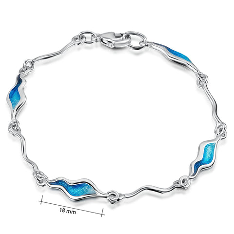 River Ripples Sterling Silver Bracelet in Tropical Enamel by Sheila Fleet Jewellery