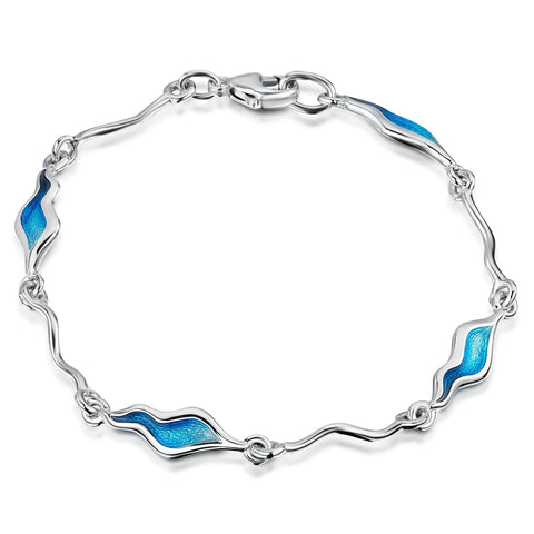 River Ripples Sterling Silver Bracelet in Tropical Enamel by Sheila Fleet Jewellery