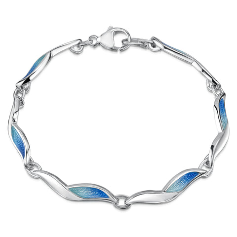 Flight Sterling Silver Bracelet in Sky Enamel
