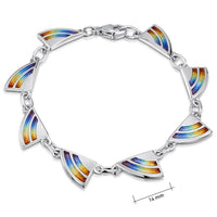 Rainbow Enamel Bracelet in Sterling Silver