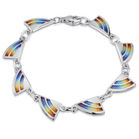 Rainbow Enamel Bracelet in Sterling Silver by Sheila Fleet Jewellery