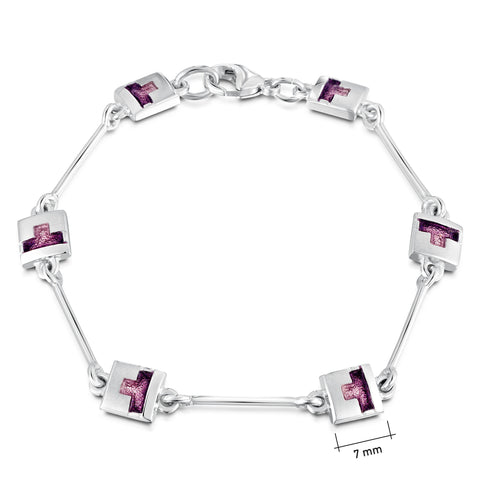 Castle 6-link Bracelet in Amethyst Enamel