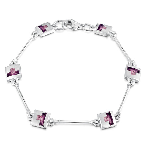 Castle 6-link Bracelet in Amethyst Enamel
