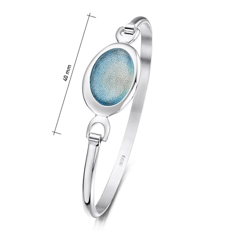 Shoreline Pebble Bangle in Blue Grey Enamel by Sheila Fleet Jewellery