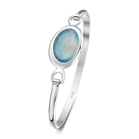 Shoreline Pebble Bangle in Blue Grey Enamel by Sheila Fleet Jewellery