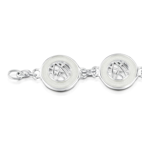 Creel Silver Pool Bracelet in Crystal Enamel by Sheila Fleet Jewellery