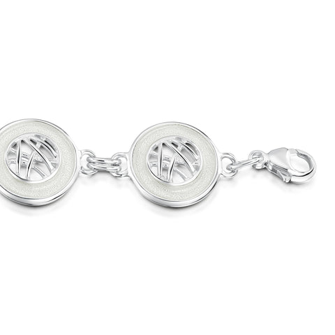 Creel Silver Pool Bracelet in Crystal Enamel by Sheila Fleet Jewellery