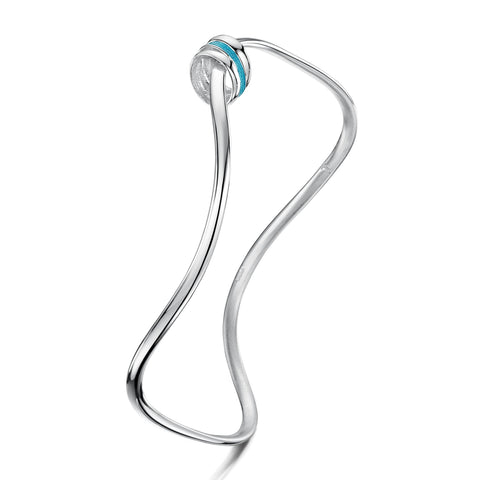 Wave Surfers 3-ring Curved Enamel Bangle in Sterling Silver by Sheila Fleet Jewellery