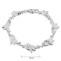Snowdrop 7-flower Sterling Silver Bracelet in Crystal Enamel