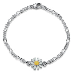 Daisies at Dawn Enamel Bracelet in Sterling Silver by Sheila Fleet Jewellery