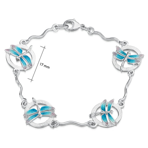 Dragonfly Enamelled Bracelet in Sterling Silver