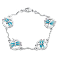 Dragonfly Enamelled Bracelet in Sterling Silver