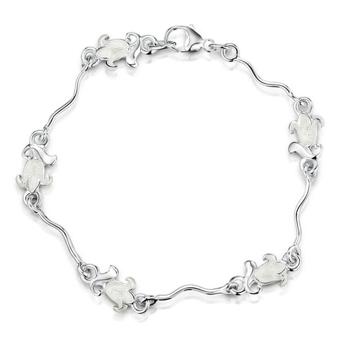 Bluebell Bracelet in Whitebell Enamel by Sheila Fleet Jewellery