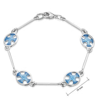 Cross of the Kirk Silver 4-link Bracelet in Cool Slate Enamel by Sheila Fleet Jewellery