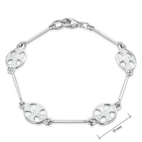 Cross of the Kirk Silver 4-link Bracelet in Crystal Enamel by Sheila Fleet Jewellery