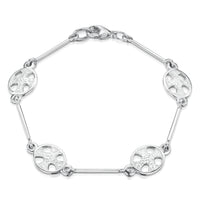 Cross of the Kirk Silver 4-link Bracelet in Crystal Enamel by Sheila Fleet Jewellery