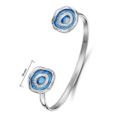 Brodgar Eye Torque Bangle in Sterling Silver