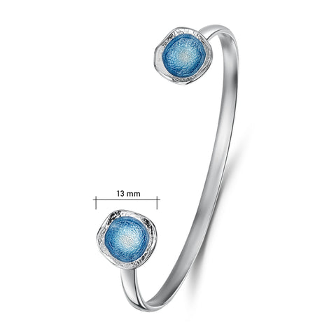 Lunar Sterling Silver Bangle in Lichen Enamel