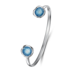 Lunar Sterling Silver Enamel Bangle by Sheila Fleet Jewellery