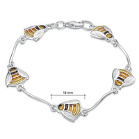 Great Yellow Bumblebee Enamel Bracelet in Sterling Silver by Sheila Fleet Jewellery