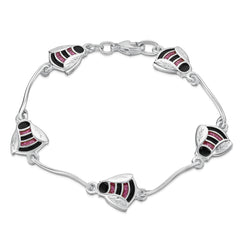 Bumblebee Sterling Silver Bracelet in Hot Pink Enamel by Sheila Fleet Jewellery