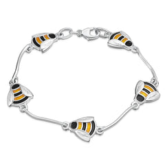 Bumblebee Enamel Bracelet in Sterling Silver by Sheila Fleet Jewellery.
