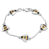 Bumblebee Enamel Bracelet in Sterling Silver by Sheila Fleet Jewellery.