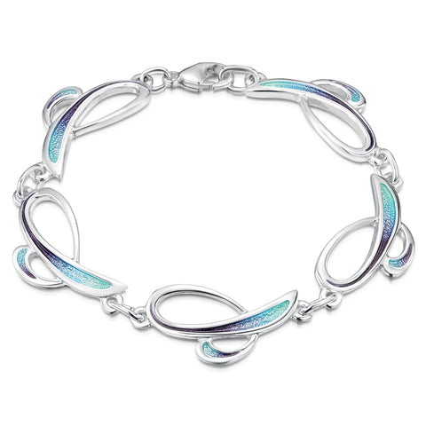 Scapa Flow 5-link Enamel Bracelet in Sterling Silver by Sheila Fleet Jewellery