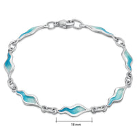 River Ripples Enamel 7-link Bracelet in Sterling Silver by Sheila Fleet Jewellery