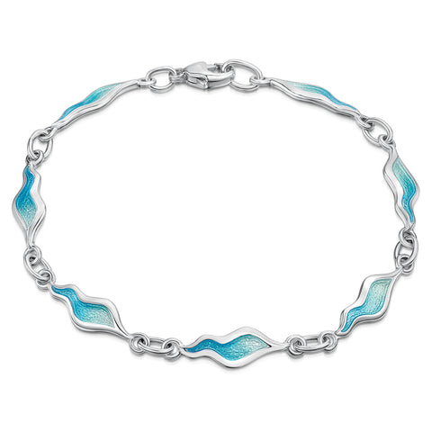 River Ripples Enamel 7-link Bracelet in Sterling Silver by Sheila Fleet Jewellery