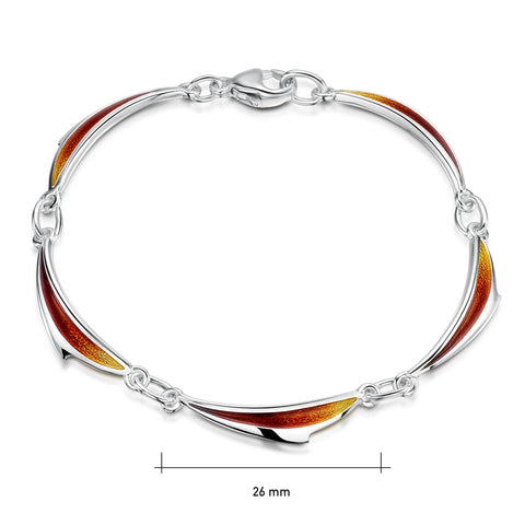 New Wave Silver Dress Bracelet in Flame Enamel
