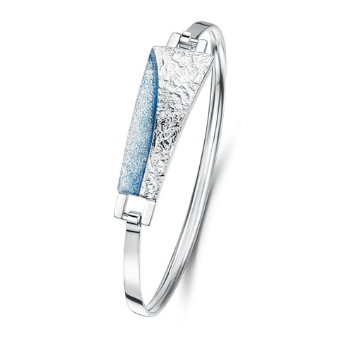 Standing Stones Hinged Enamel Bangle in Sterling Silver by Sheila Fleet Jewellery