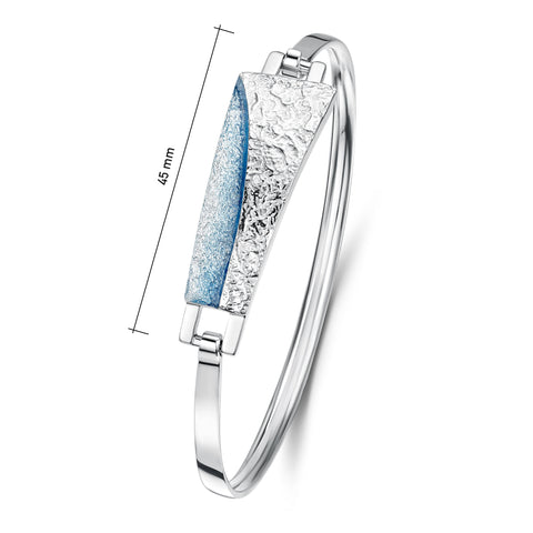 Standing Stones Hinged Enamel Bangle in Sterling Silver by Sheila Fleet Jewellery