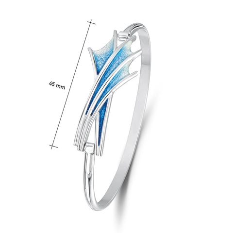 Cascade Enamel Bangle in Sterling Silver