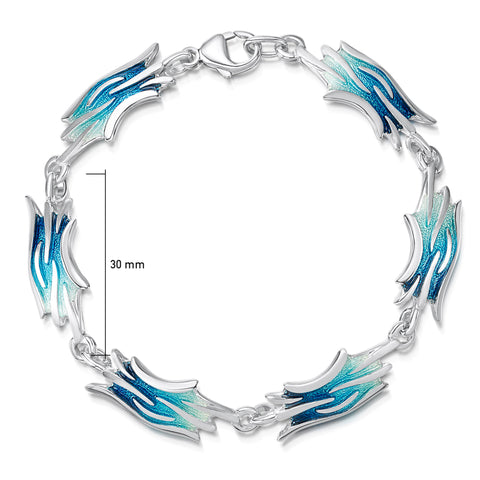 Sea Motion 6-link Dress Bracelet in Tempest Enamel by Sheila Fleet Jewellery